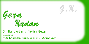 geza madan business card